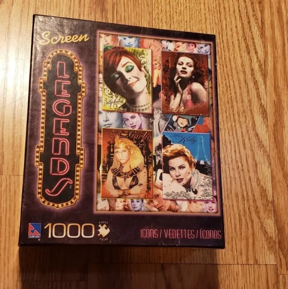 Sure-Lox Screen Legends ICONS Puzzle Hepburn Garbo Kelly Hayworth Brand NEW